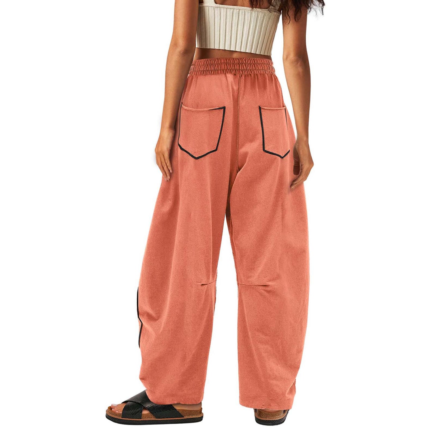 Summer Casual Loose Drawstring Wide-Leg Sports Pants