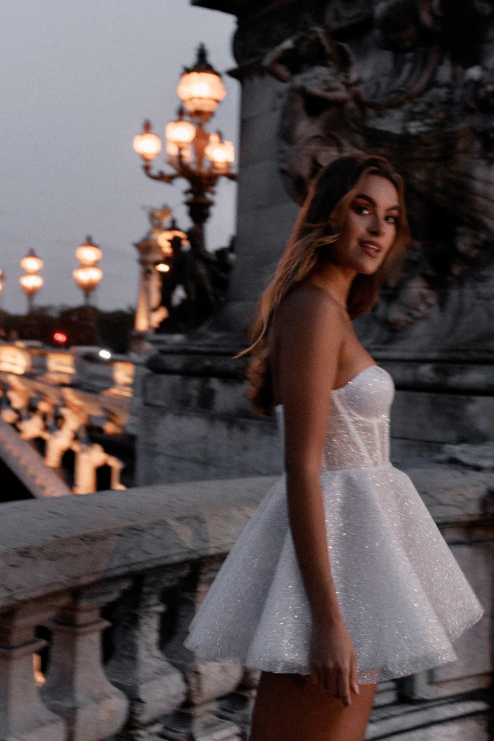 Aura Sparkle Strapless Mini Dress