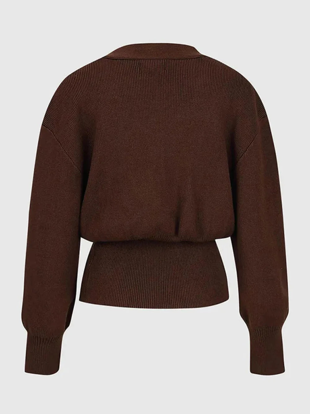V Neck Golden Button Plain Cardigan