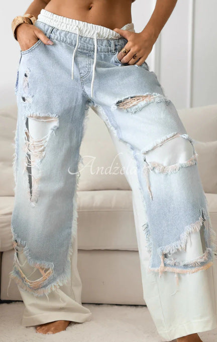Trendy Street Style Thin Ripped Jeans