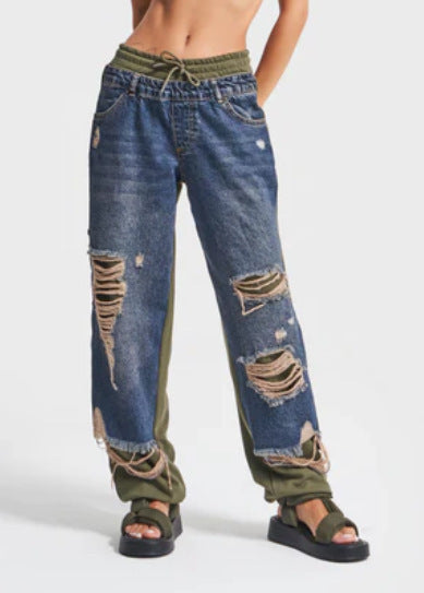 Trendy Street Style Thin Ripped Jeans