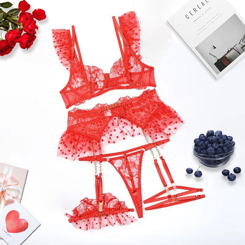 Metal Chain Lace Embroidery Sexy Lingerie