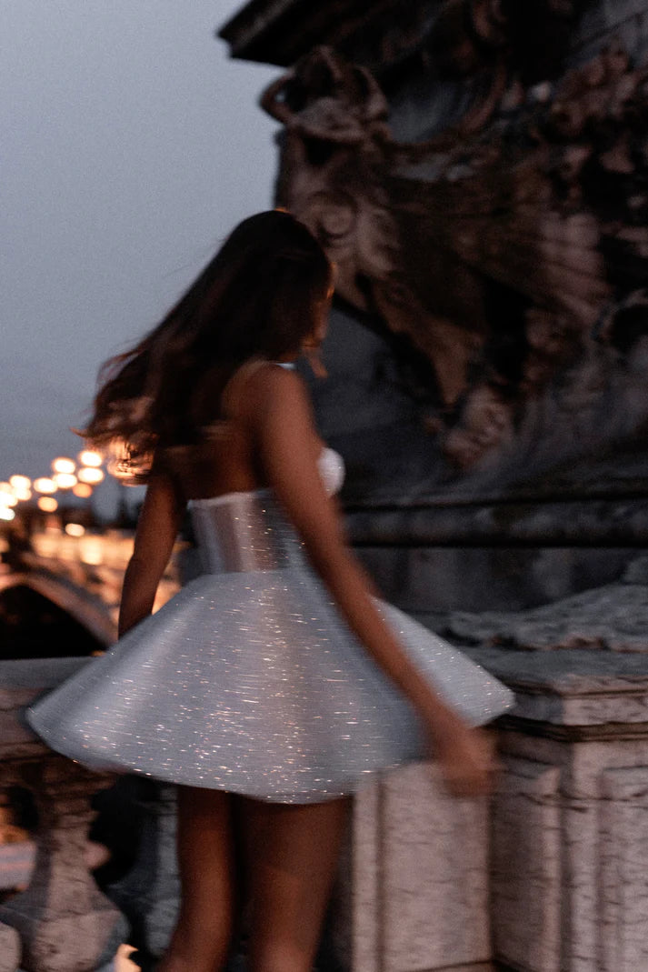 Aura Sparkle Strapless Mini Dress