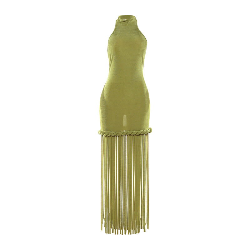 Melissa Velvet Tassel Maxi Dress