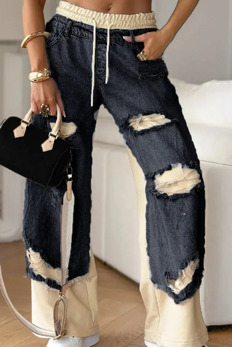 Trendy Street Style Thin Ripped Jeans