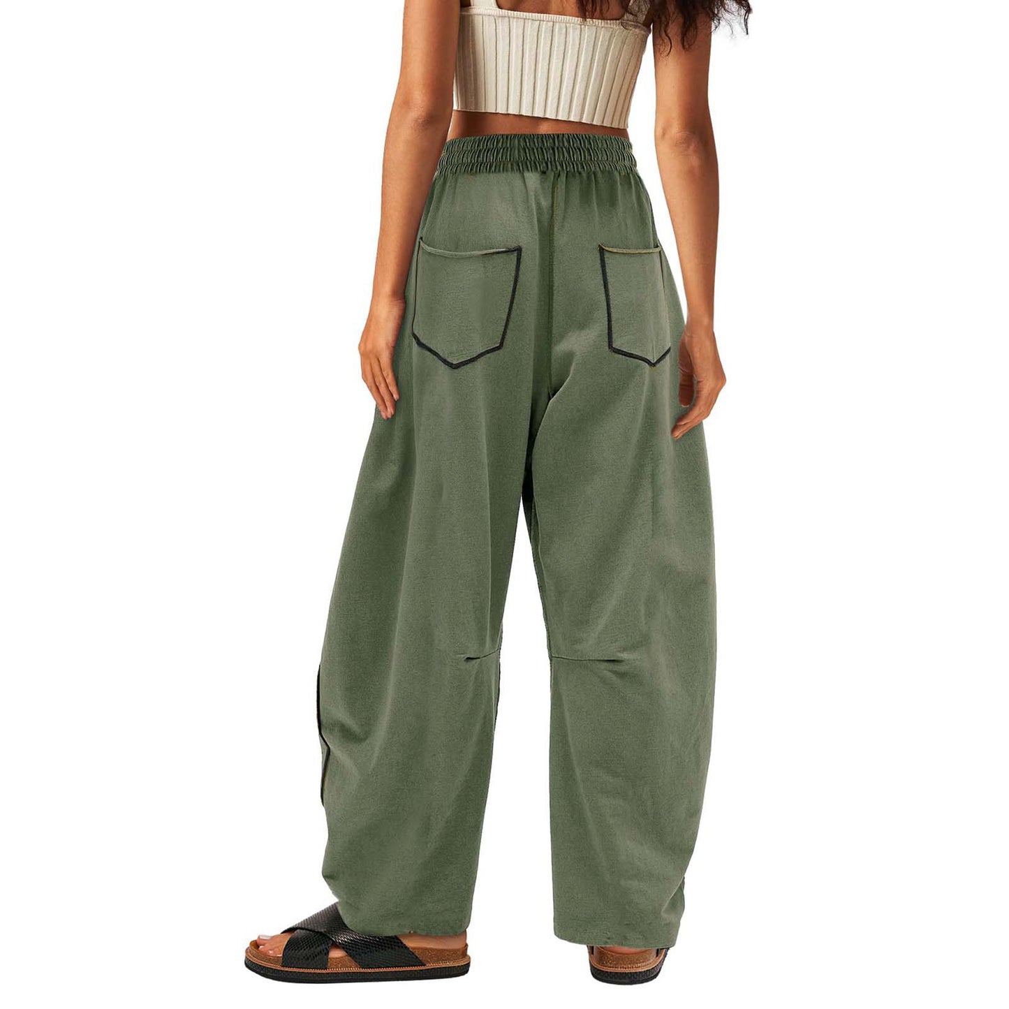 Summer Casual Loose Drawstring Wide-Leg Sports Pants