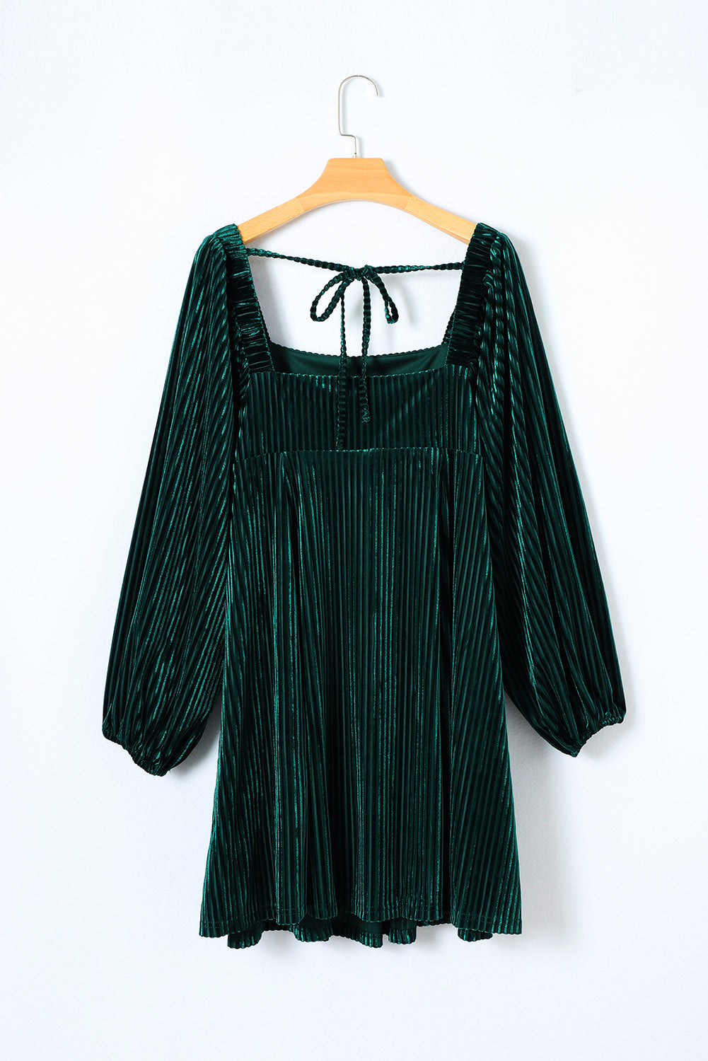 Tie-Back Square Neck Velvet Dress
