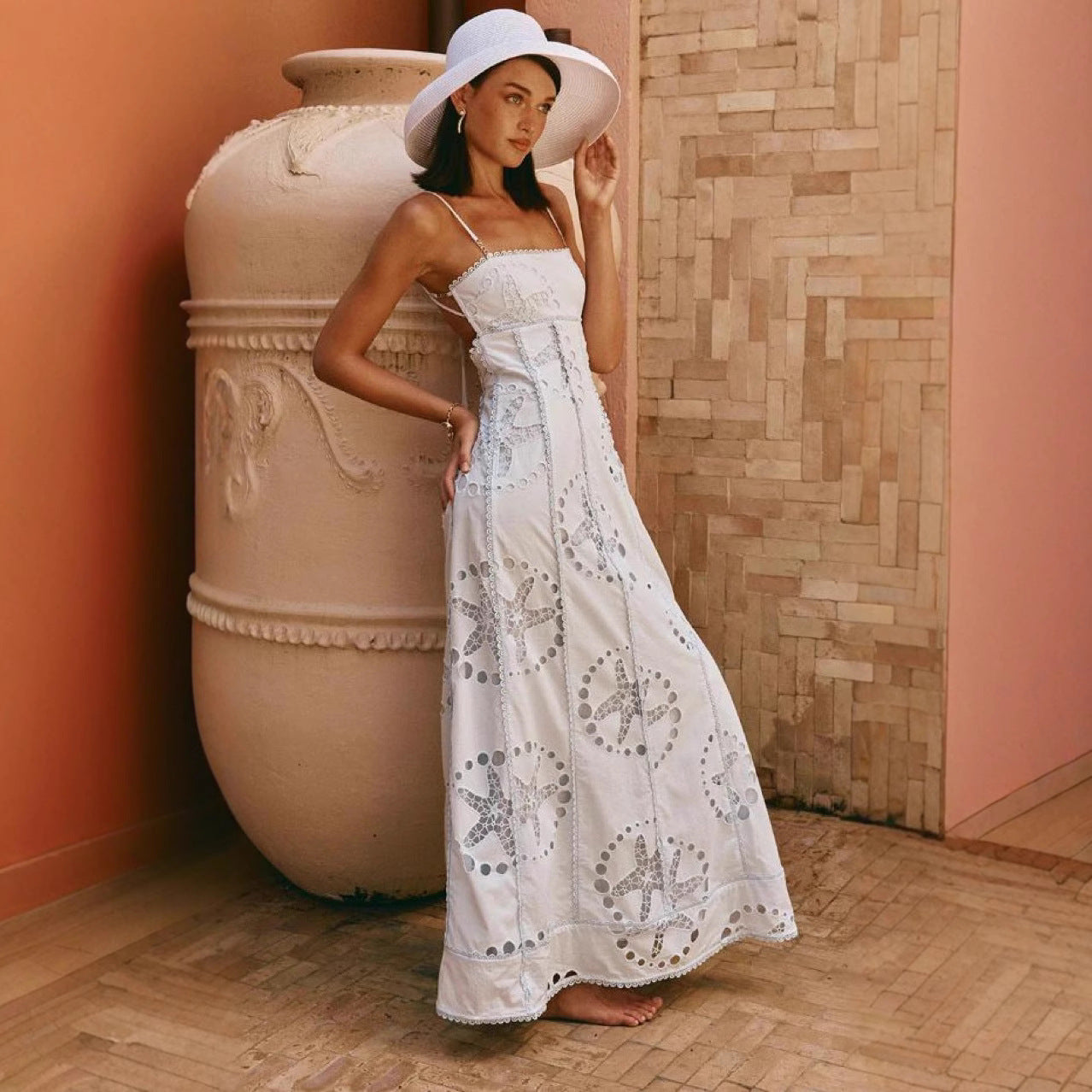Strappy Sexy Vacation Style Backless Dress