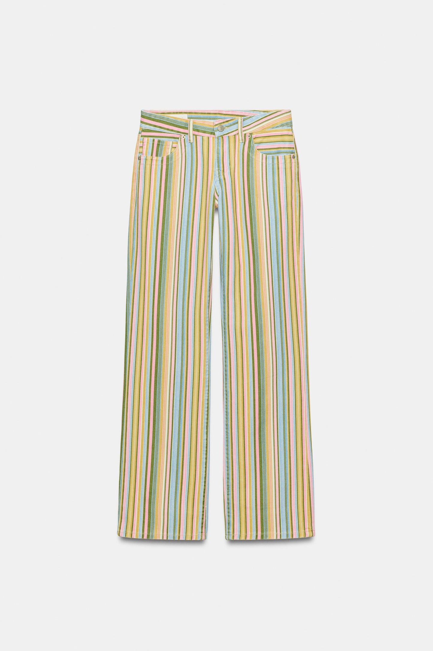 Isla Pastel Striped High-Waisted Jeans
