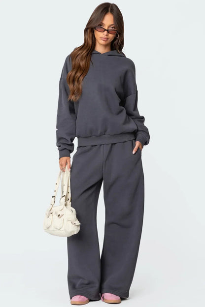 Women 2-Piece Set Casual Bow Print Hoodie And Sweatpants