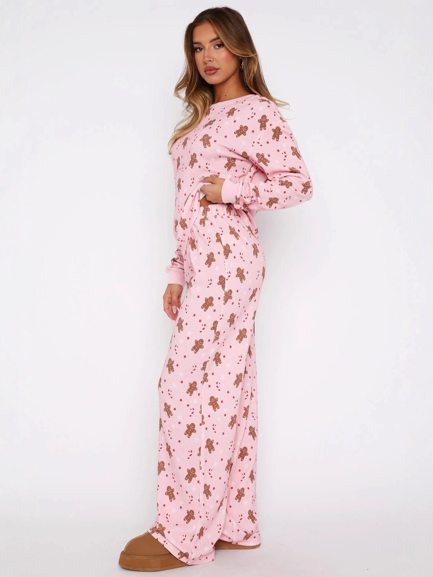 Christmas Printed Long Sleeve Long Pants Home Wear