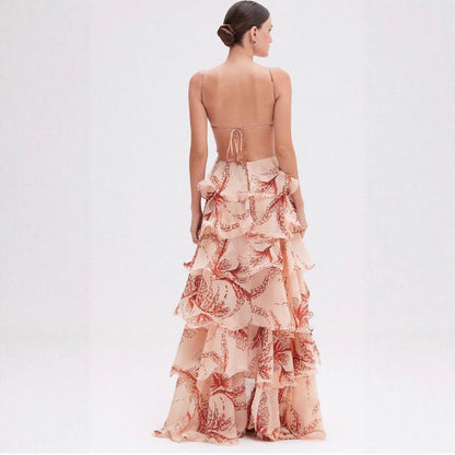 Fashion Multi-layer Ruffle Butterfly Dress