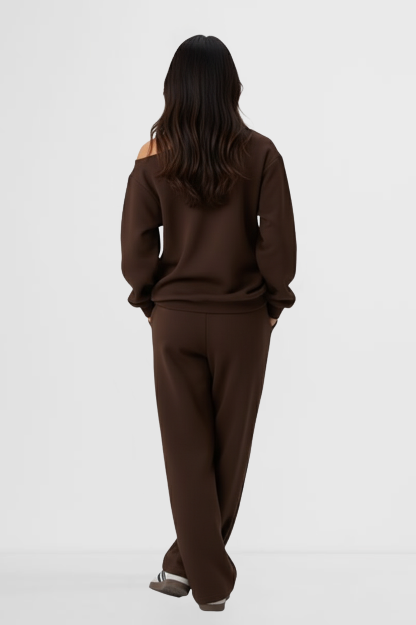 Casual Off-Shoulder Long-Sleeve Two-Piece Set