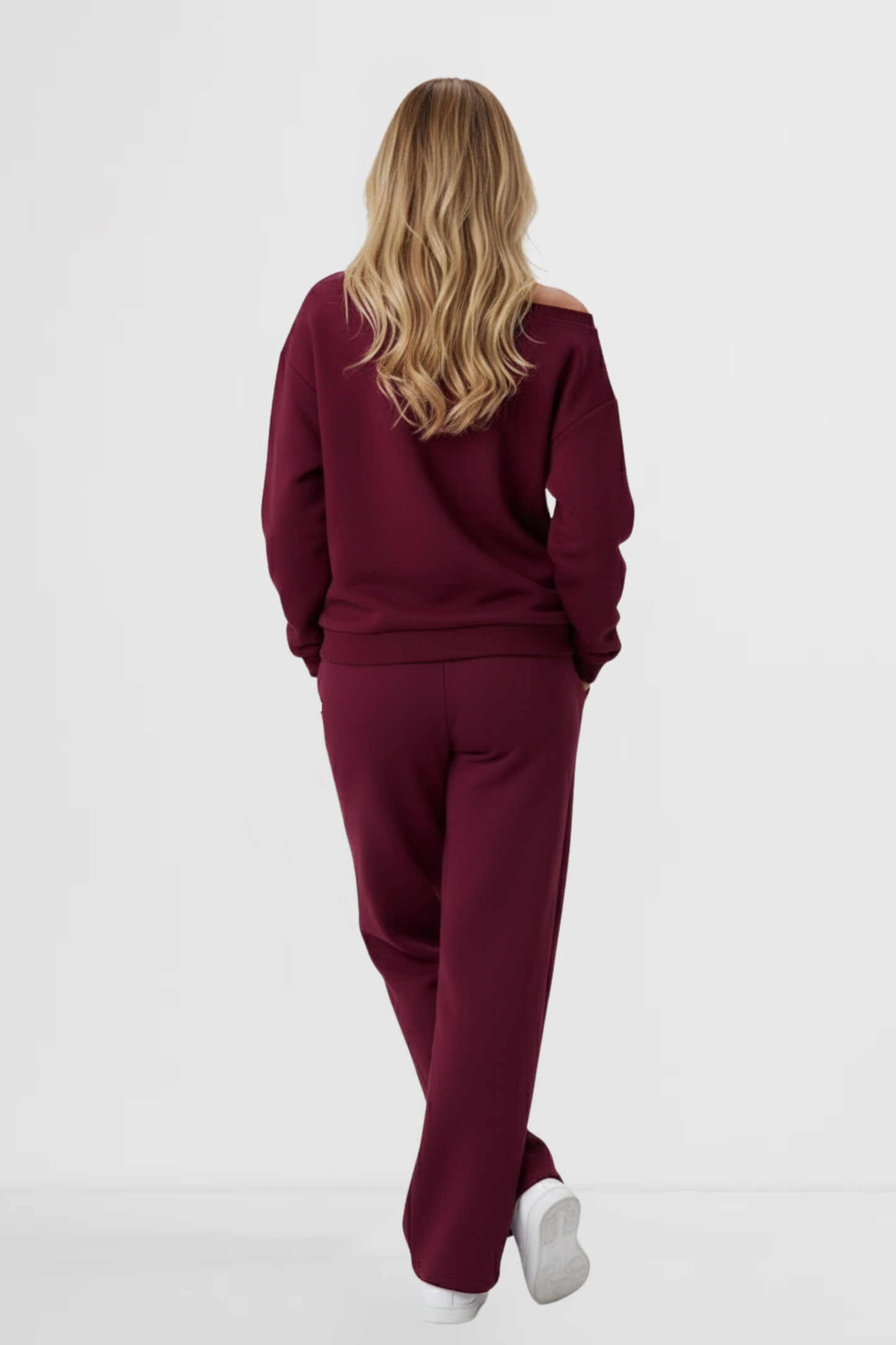 Casual Off-Shoulder Long-Sleeve Two-Piece Set