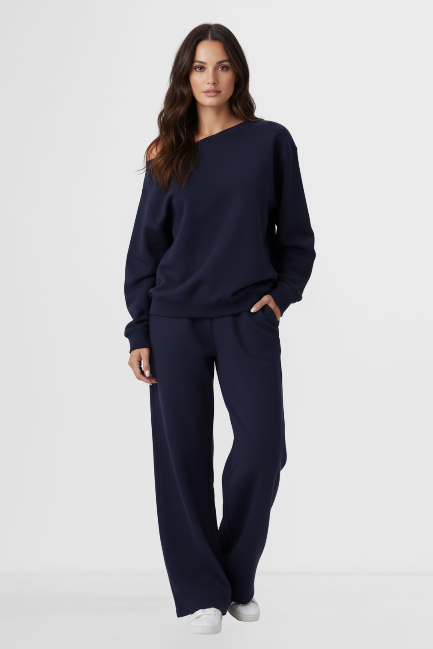 Casual Off-Shoulder Long-Sleeve Two-Piece Set