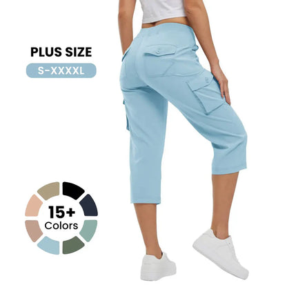 Lightweight Cargo Capri Hiking Pants For Women