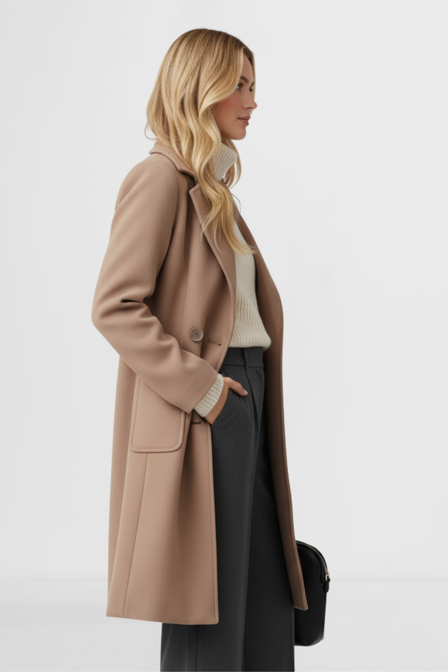 Classic Double-Breasted Wool Coat for Effortless Style