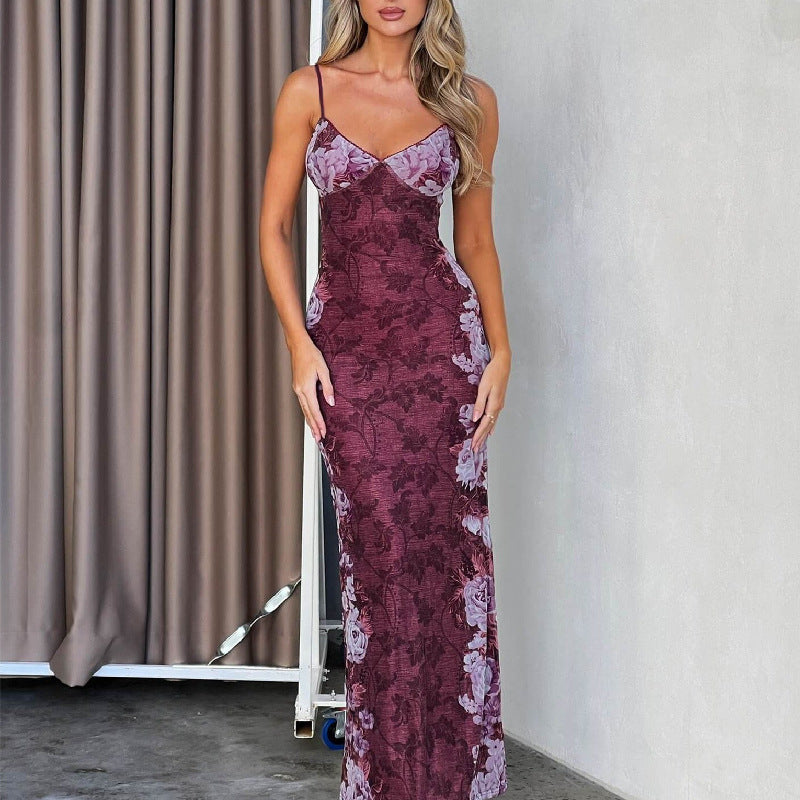 Retro Printing Slip Dress