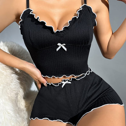 Ice Silk Pajamas Two-Piece Set