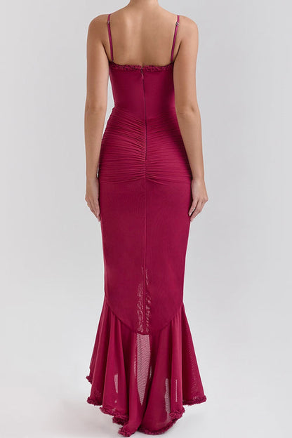 Impressive Flirt Mesh Ruched High&Low Dress