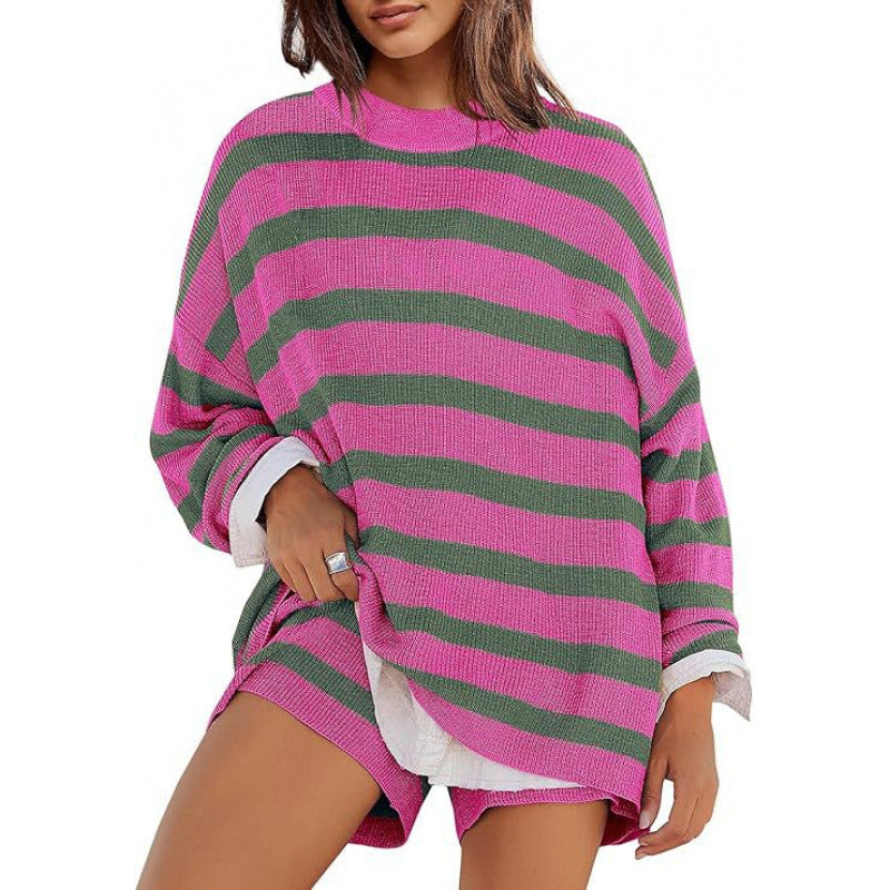 New Striped Fashion Long Sleeve Loose Outfit