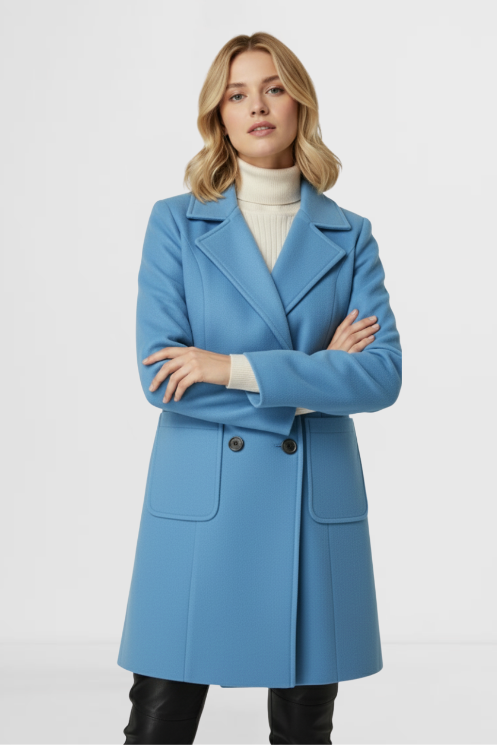 Classic Double-Breasted Wool Coat for Effortless Style