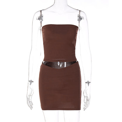 Fashion Casual Bandeau Slim-Fit Short Suit