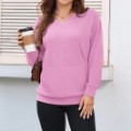 Women's Hatless V-Neck Hoodie with Pockets