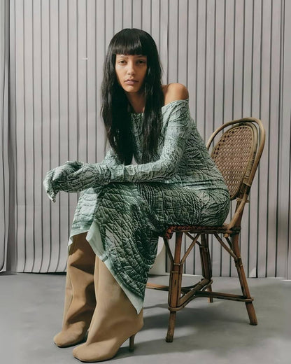 Women's Over-the-Knee Wide-Leg Square-Toe Stiletto High-Heeled Boots