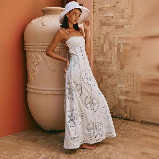 Strappy Sexy Vacation Style Backless Dress