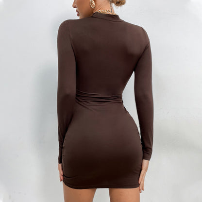 Sexy Slim Fit Slimming Half Turtleneck Dress