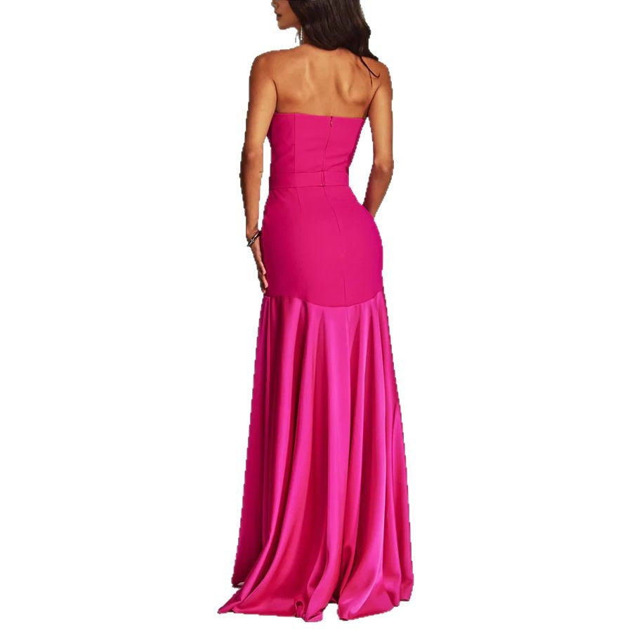 Stitching Chest Wrap Casual Party Sleeveless Dress