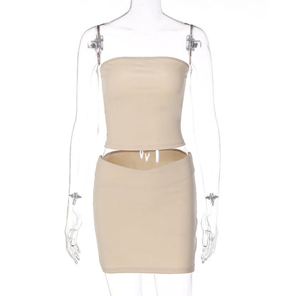 Fashion Casual Bandeau Slim-Fit Short Suit