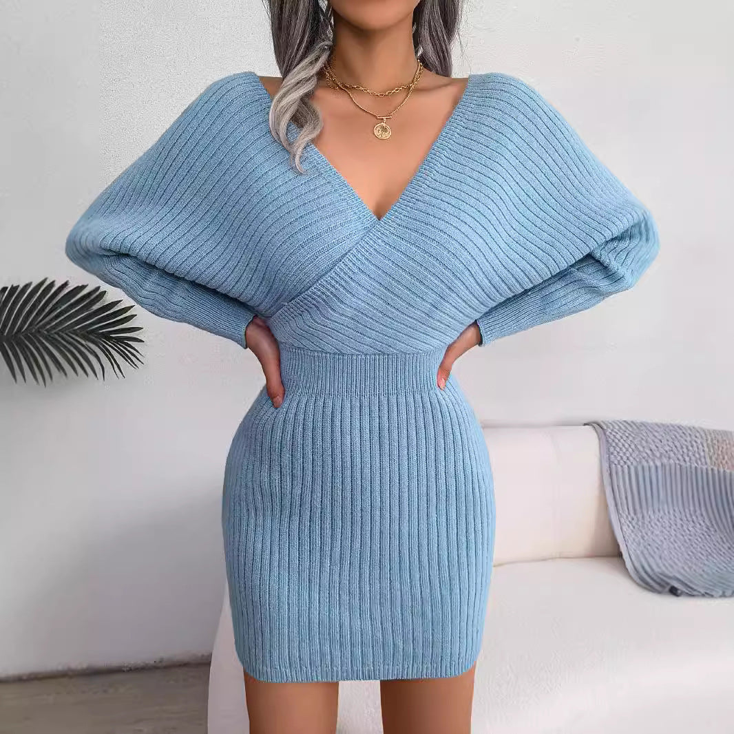 Sexy Cross V-neck Bat Skirt