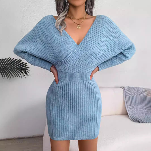 Sexy Cross V-neck Bat Skirt