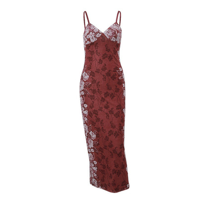 Retro Printing Slip Dress