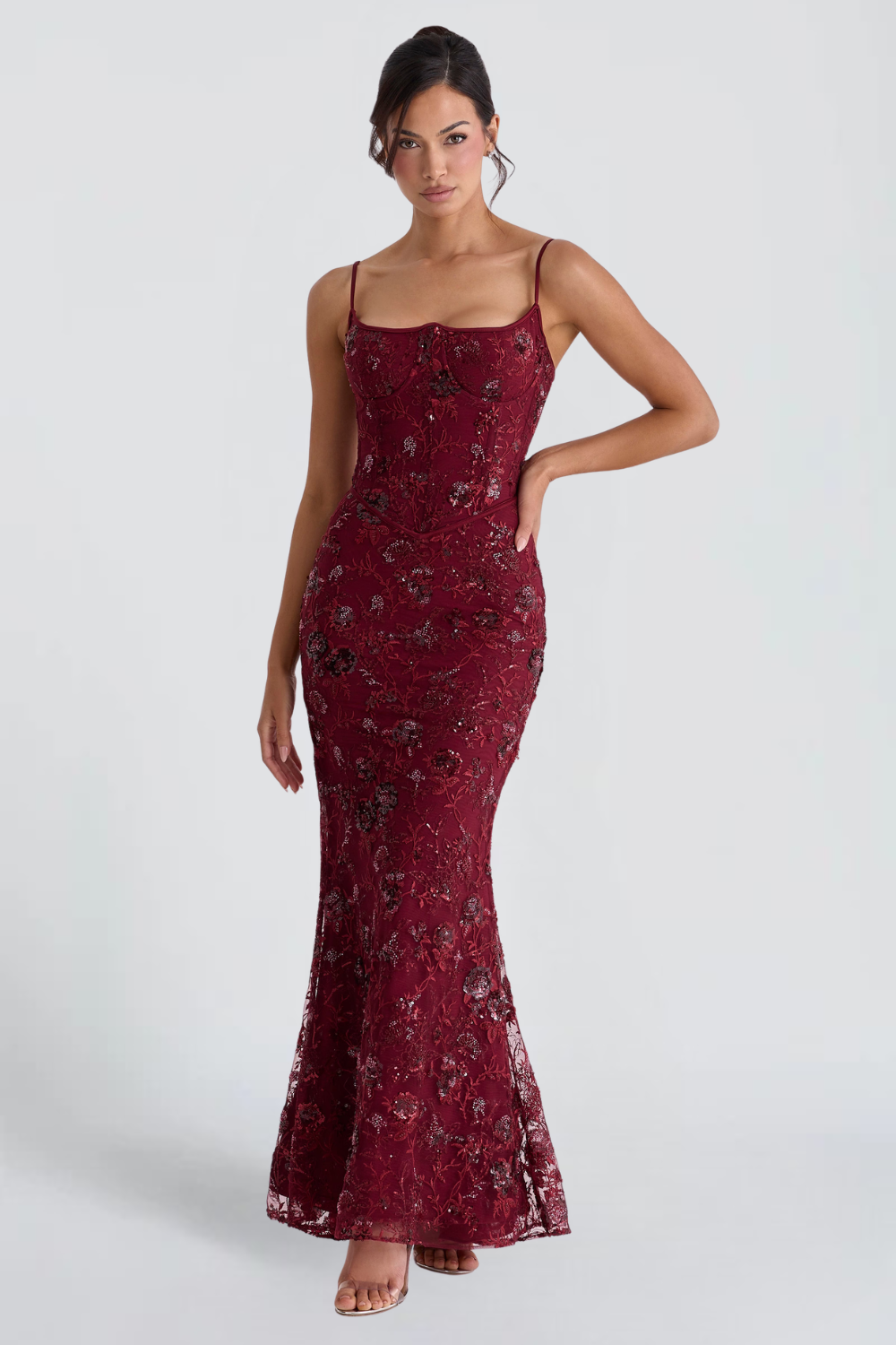 Musbabe™ Naima Maxi Dress | Elegant Slim Fit Long Evening Dress