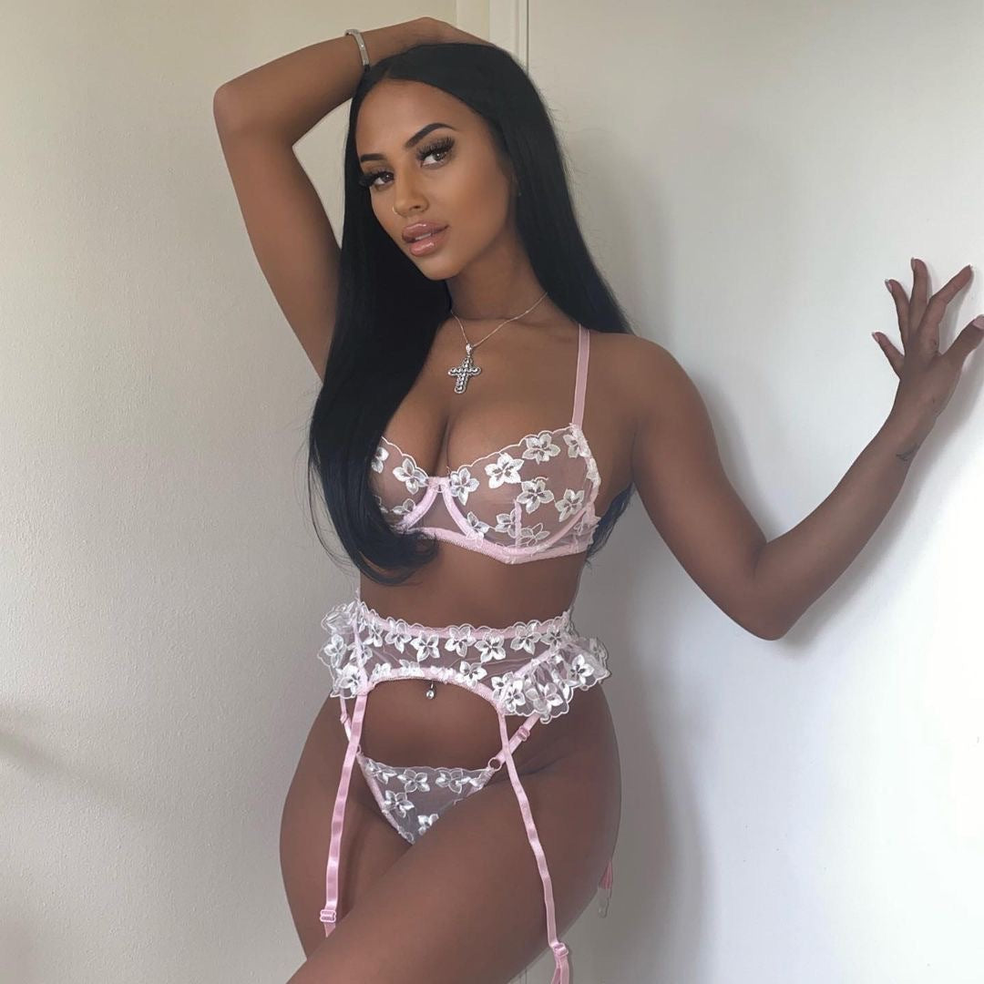 New Style Flower Embroidery Underwire Sexy Bra