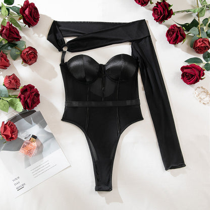 Sexy One Shoulder Sleeve Shaping Bodysuit
