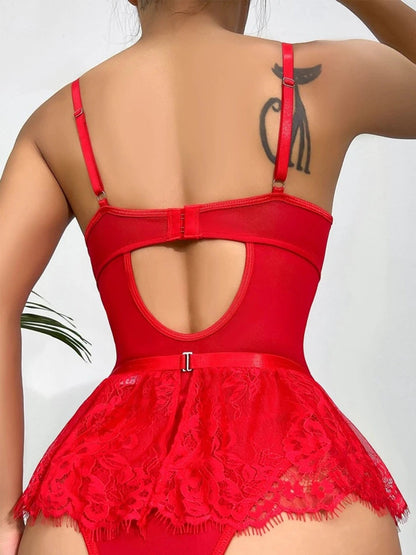 Lace Embroidery Sexy Lingerie 2 Piece Set