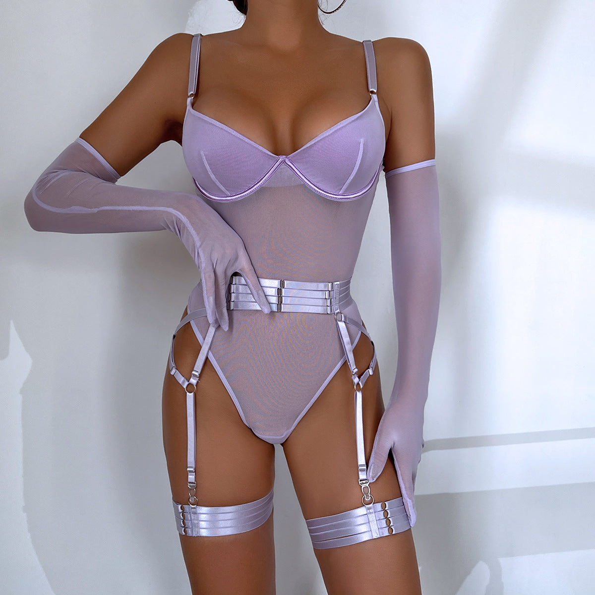 Mesh Patchwork Body Shaping Sexy Underwear