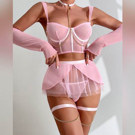 Sexy Mesh Underwear 4 Piece Set