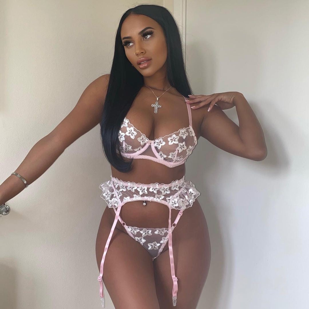New Style Flower Embroidery Underwire Sexy Bra
