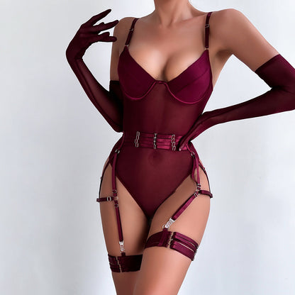 Mesh Patchwork Body Shaping Sexy Underwear
