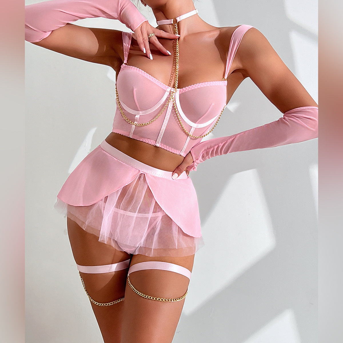 Sexy Mesh Underwear 4 Piece Set