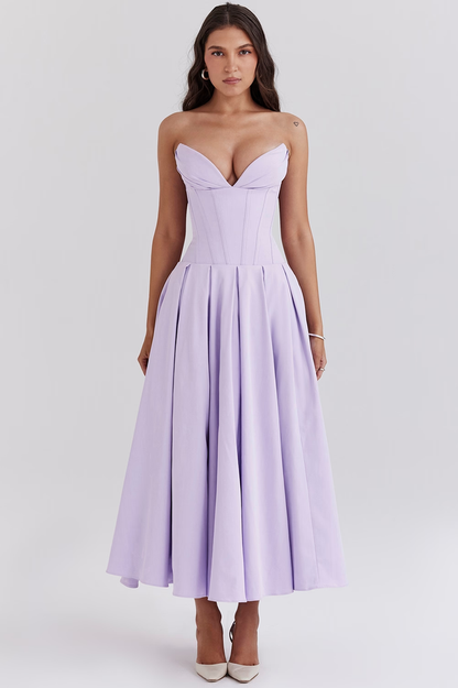 Lady Black Strapless Midi Dress