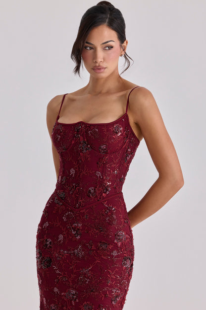 Musbabe™ Naima Maxi Dress | Elegant Slim Fit Long Evening Dress
