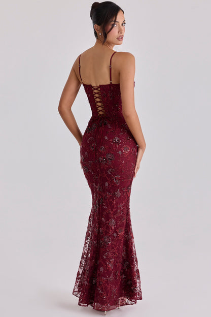 Musbabe™ Naima Maxi Dress | Elegant Slim Fit Long Evening Dress