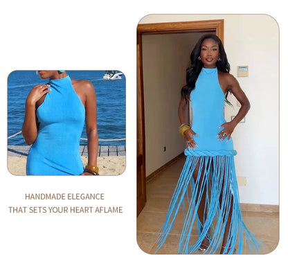 Melissa Velvet Tassel Maxi Dress