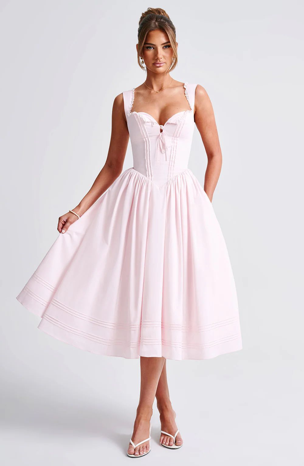 Fashion High Waist Backless Sling Solid Color Dress